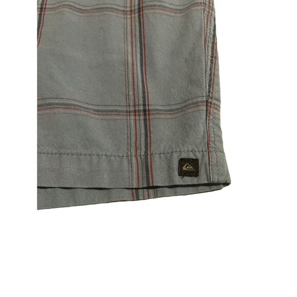 Quicksilver Mens Boys Blue Red Plaid Pockets Chino Style Shorts, Size 28 - Picture 5 of 10